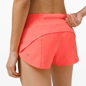 Lululemon Speed up Mid-rise 4” short lined. Size 12 color Sunset